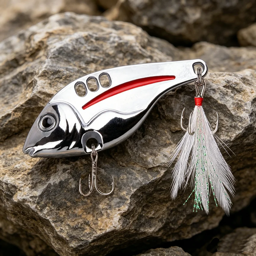 4pcs 10g 15g 20g Metal VIB Cicada Lures Vivid Vibrations Spoon Lures Winter Sequins Fishing Bait Bass Artificial Hard Baits