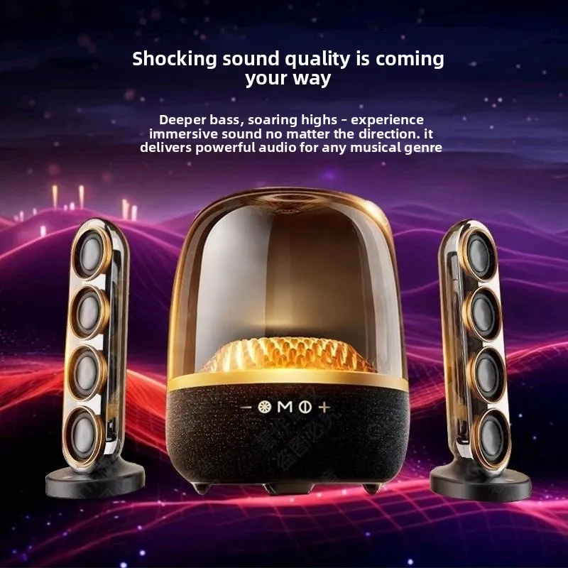 Portable Bluetooth Speaker Wireless Crystal Clear Sound Smart Bass Desktop Outdoor