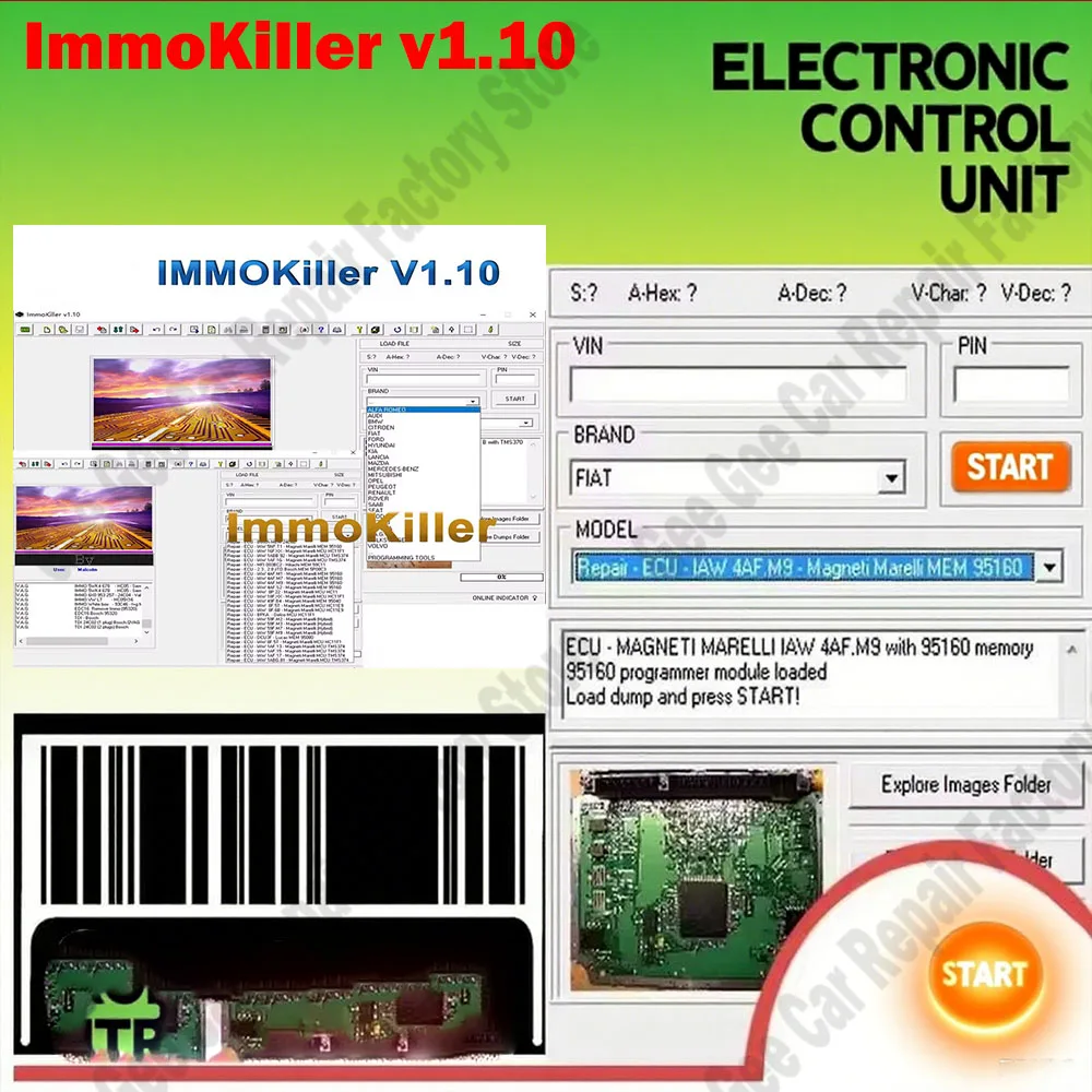 

New ImmoKiller V1.10 IMMO Off Software v1.1 Immo Killer ECU Programmer Tool for Car Repairing Passing Virigining the Immobilizer