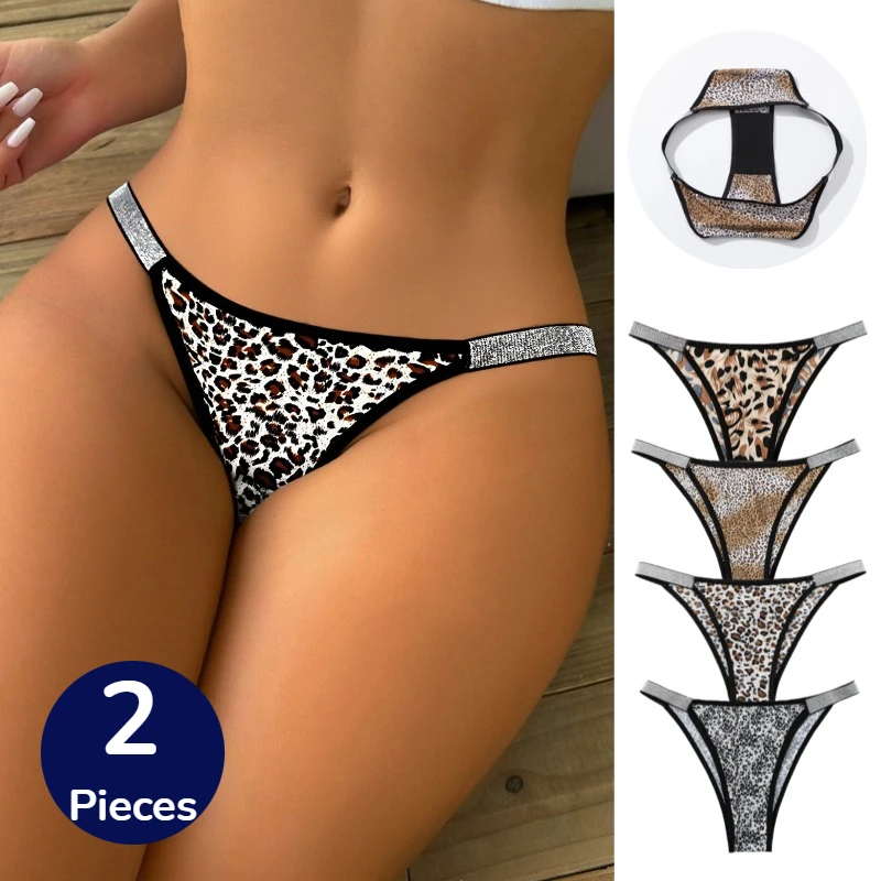 BZEL 2 Stück/Set Damenhöschen mit Leopardenmuster, charmante sexy Dessous, atmungsaktive, nahtlose Slips, bequeme Unterhosen, heißer Verkauf