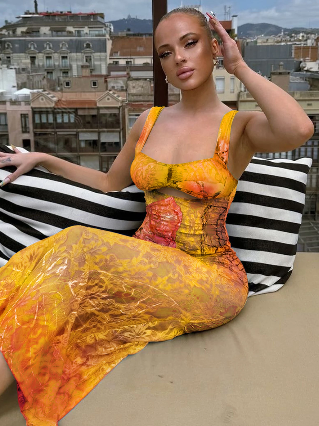 Y2K Solid Slit Club Party Night Wrap Summer Vestidos Para Mujer Elegant Long Backless Bodycon Dress