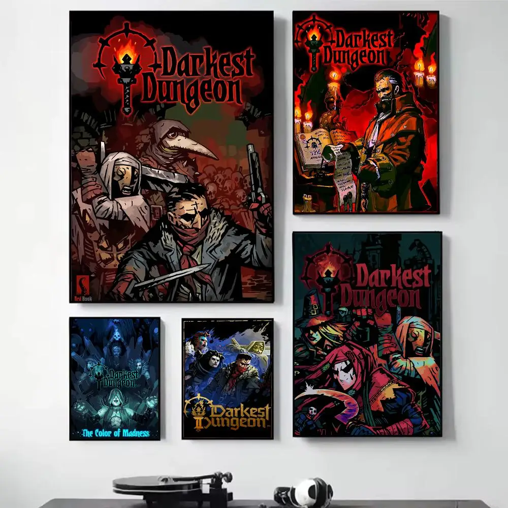 Game D-darkest Dungeon Painting Calligraphy Self Adhesive Wall Art Waterproof Print For Bedroom Living Room Hallway Home Decor