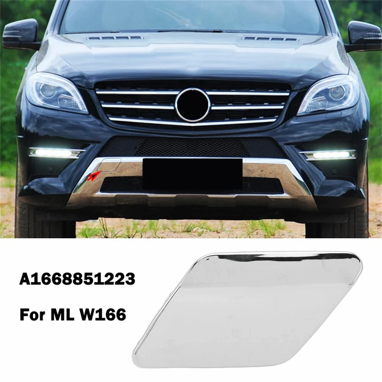 For Mercedes Benz ML-Class W166 ML250 ML350 ML400 ML550 4Matic 2012-2015 Front Bumper Tow Hook Cover Towing Eye Cover Cap 1PCS