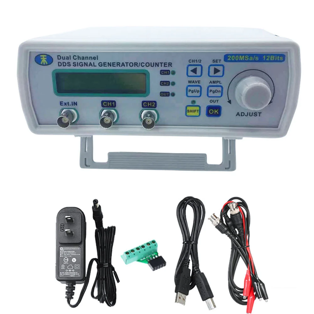 Minghe MHS5200A full digital control DDS Dual Channel Function Arbitrary Wave Signal Source Generator Frequency Counter Counting