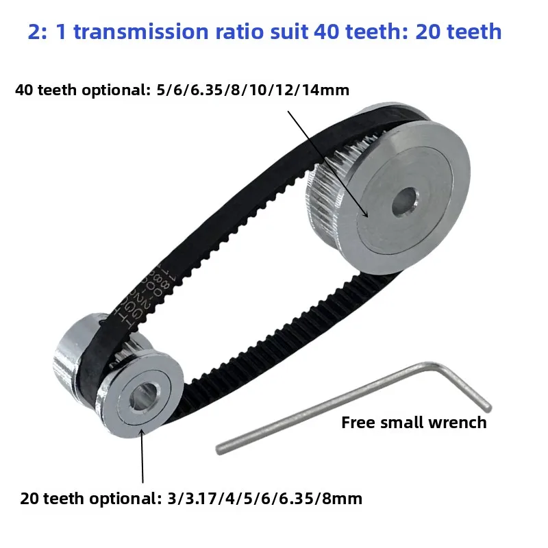 GT2 Timing Belt Pulley 40 Teeth 20 Teeth 5/8mm Reduction 2:1/1:2 Belt Width 6mm 10mm Tensioning Wheel for 3D Printer Accessories
