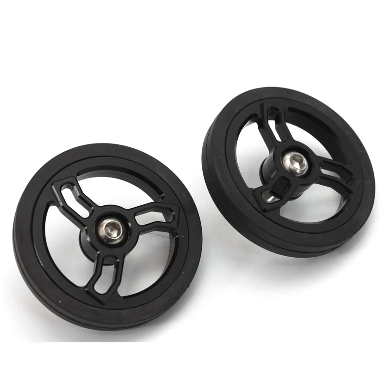 Aceoffix 1pair 56mm/60mm Easywheel for Brompton Accessories Easy Wheel New Aluminum Alloy Ultralight 48g