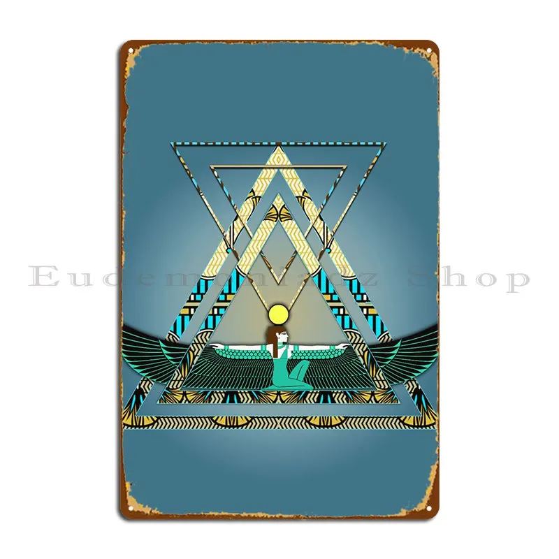 Geometric Goddess Isis Metal Plaque Poster Kitchen Design Customize Wall Decor Designing Tin Sign Poster