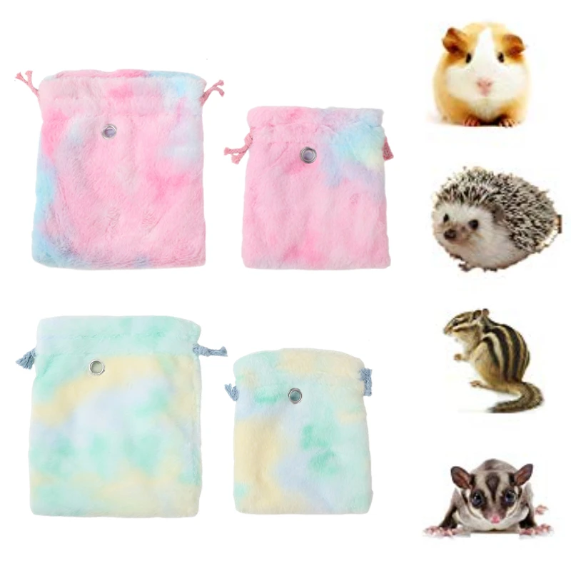 قوس قزح الصوف الدافئة الترابط كيس النوم الناقل مخبأ السرير لقوارض السكر طائرة شراعية الهامستر جربيل ماوس للحيوانات الأليفة الصغيرة