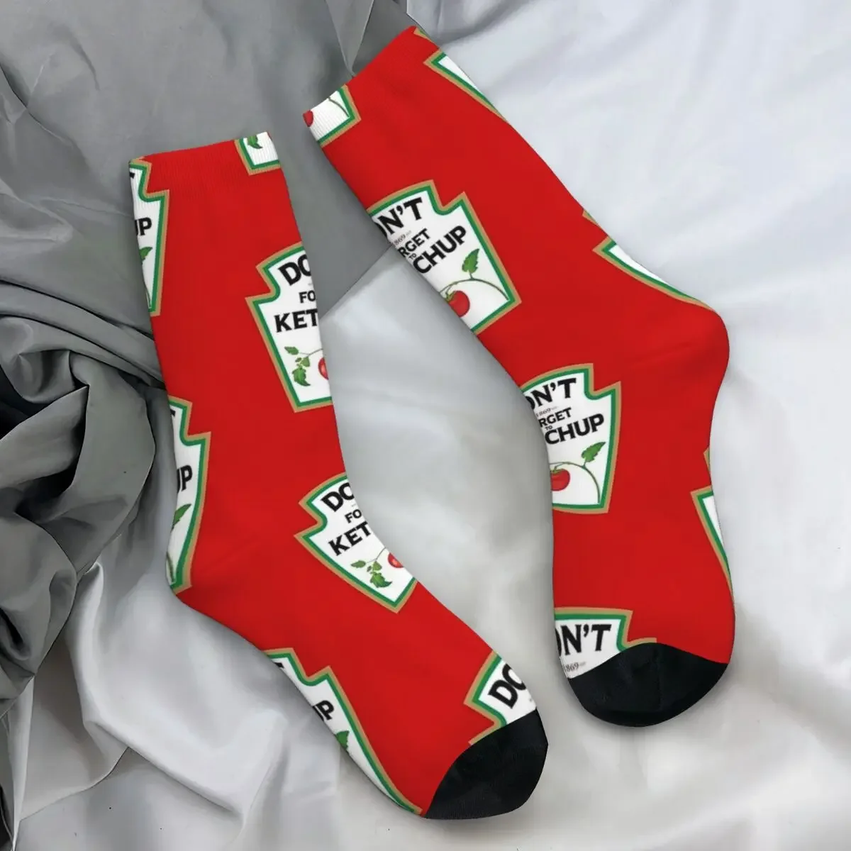 Don'Forget Ot Ketchup Stockings Red Tomato Graphic Harajuku Socks Winter Non Skid Socks Unisex Outdoor Sports Comfortable Socks