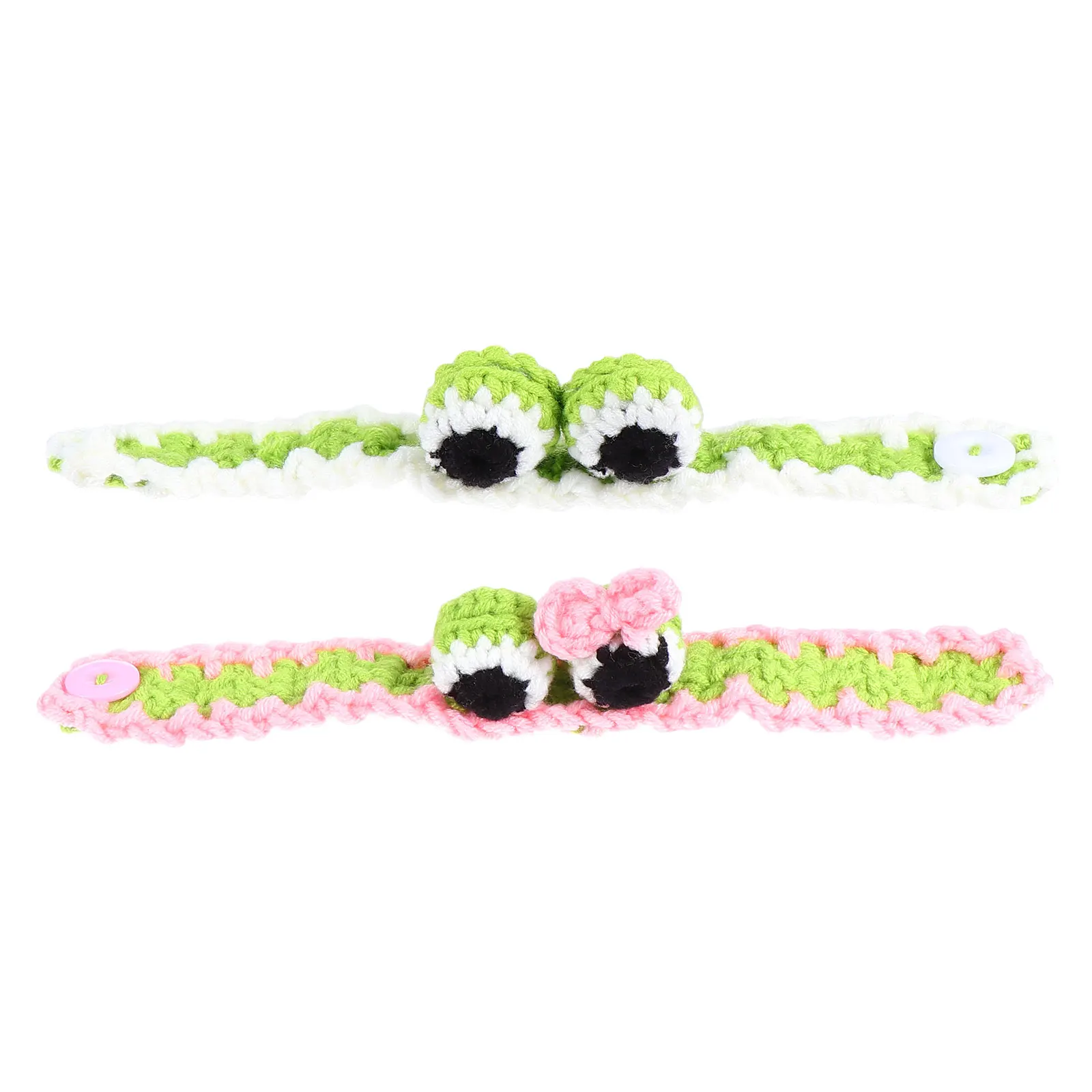 2 Pcs 아기 원사 팔찌 뜨개질 양모 동물 슬랩 팔찌 어린이를위한 사랑스러운 유아