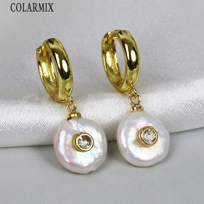 3 Pairs Classic Round Freshwater Pearls White Pearls Earrings Pave Zircon Elegant Vintage Style Jewelry Gift 31207