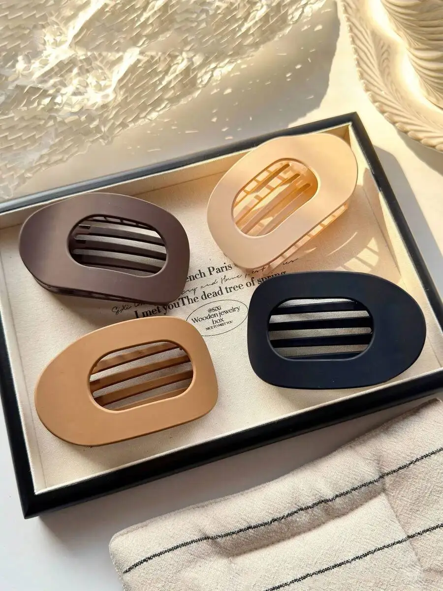 

Flat Hair Clips For Women, Medium Thick Hair, Tortoise Shell Style, Duck Mouth Design, Firm Grip, Curved Comfortable
