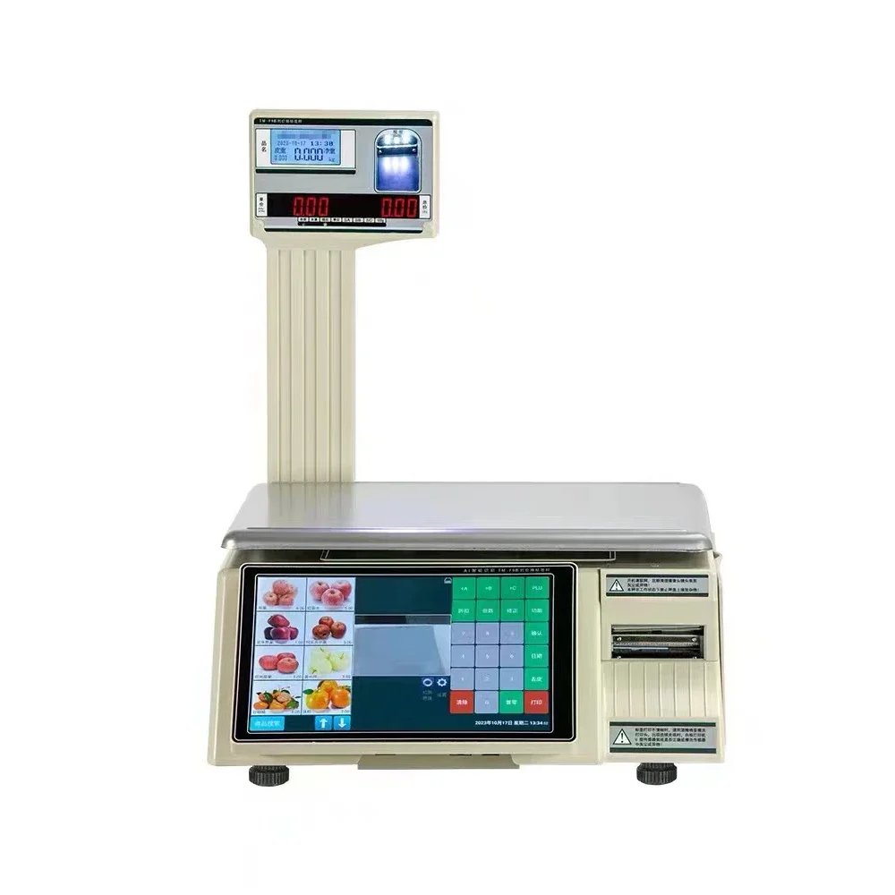 

10.1 Inch Touch Screen Android 11 Smart AI Escala Consumer Electronics for Weighing Fruit Vegetables Meat Food Labels