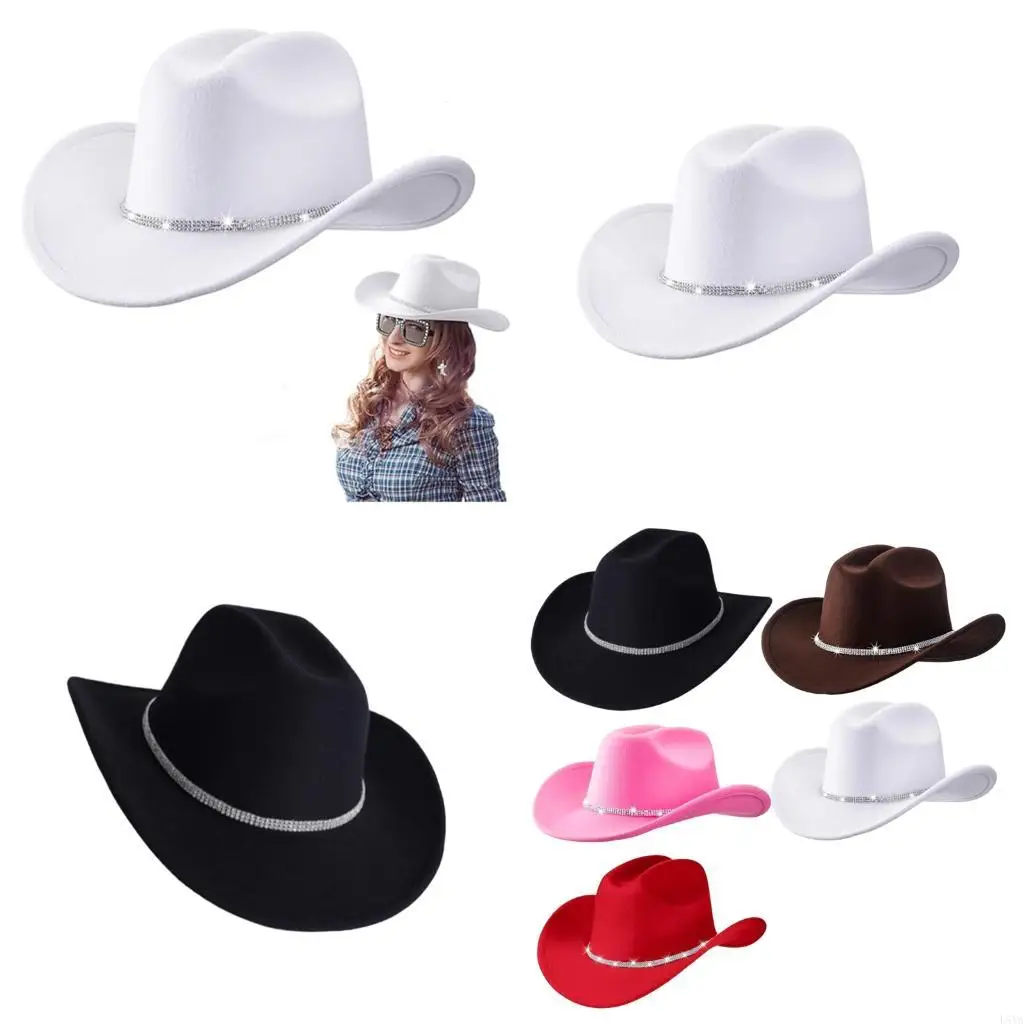 قبعات L5YA مريحة لراعية البقر خفيفة الوزن من الأكريليك ذات تصميم غربي جمالي