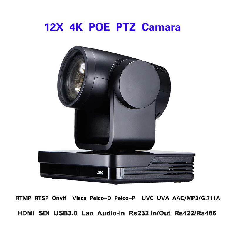 8MP Auto Tracking 12X Zoom IP POE 4K HDMI USB SDI PTZ Camera for Video Conferencing&Telemedicine