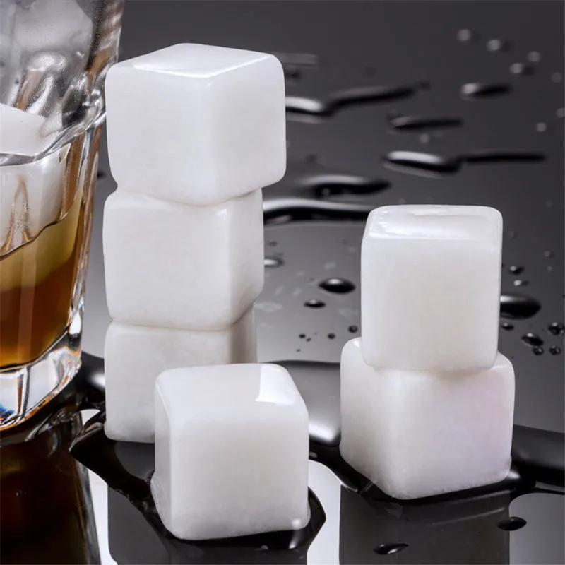 

New Whiskey Stones Sipping Ice Cube Cooler Reusable Whisky Ice Stone Whisky Natural Rocks Bar Wine Cooler Party Wedding Gift @1