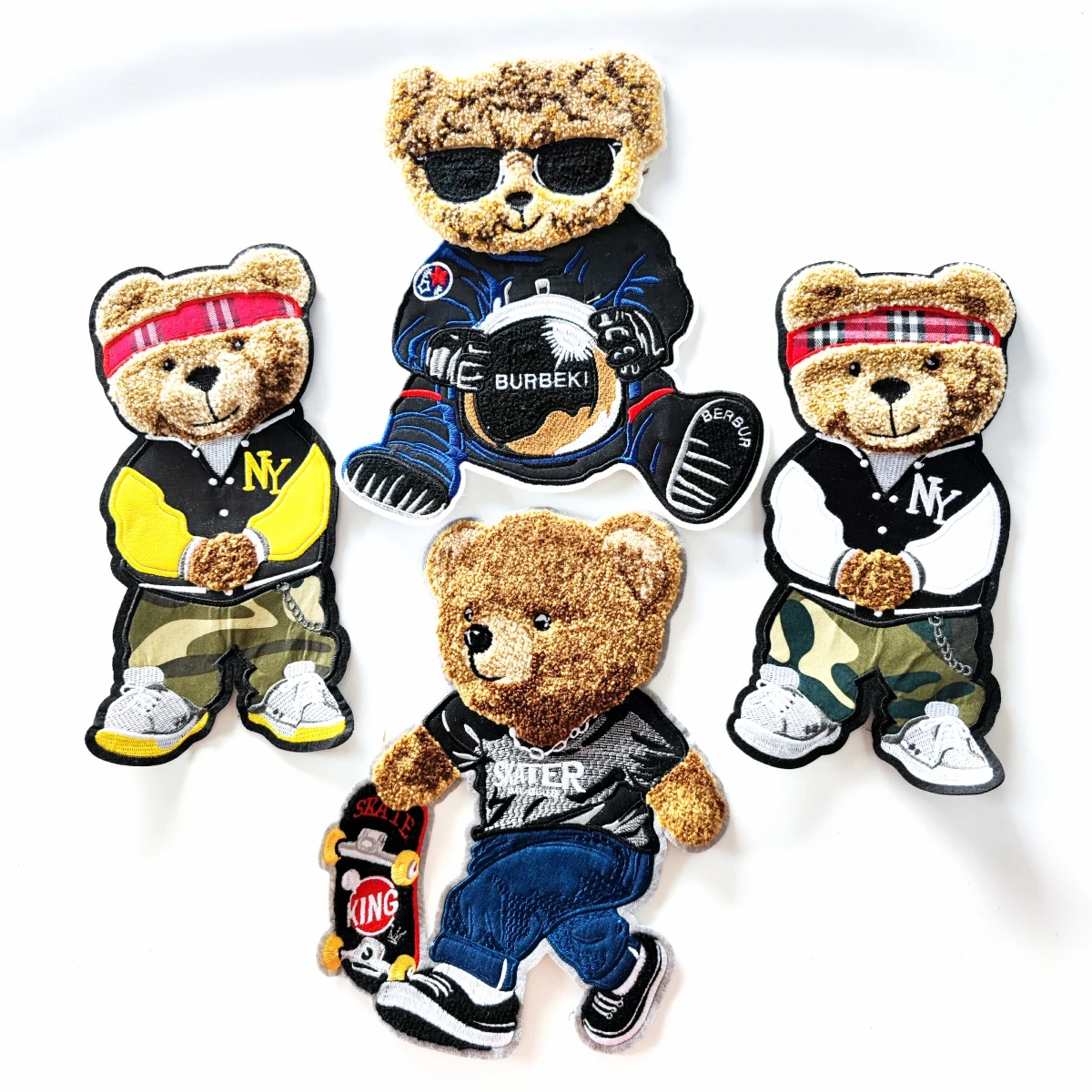 Embroidery New Fashion Big Bear Patch,Animal Cartoon Boy Appliques,chenille Bears Girls Badges,Patches for Clothing