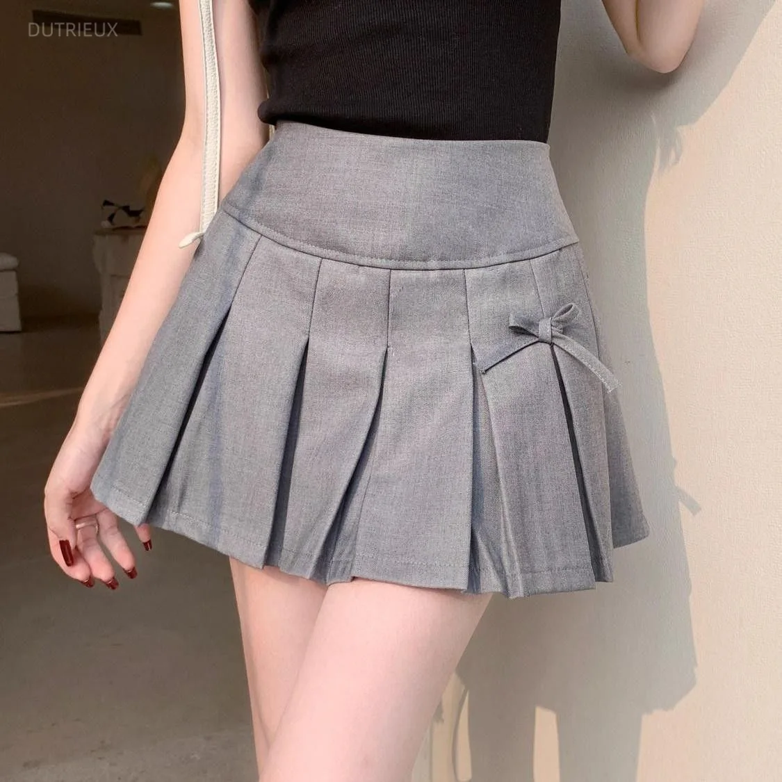 Sweet Bow Pleated Skirts For Women Summer New Fashion High Waist Alim A-line Mini Jupe Female Korean Preppy Style Y2k Faldas