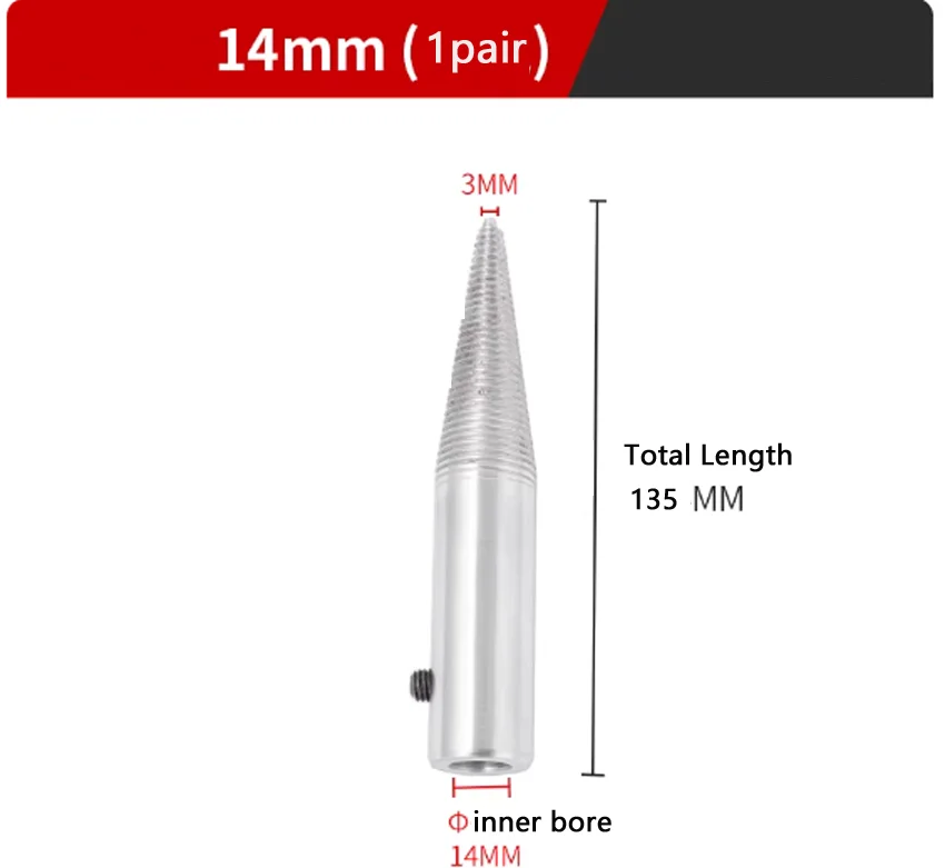 1組のテーパースピンドル（左右）を127、14、46、19mmシャフトに取り付け、研磨ホイールベンチグラインダー部品用に新品です。