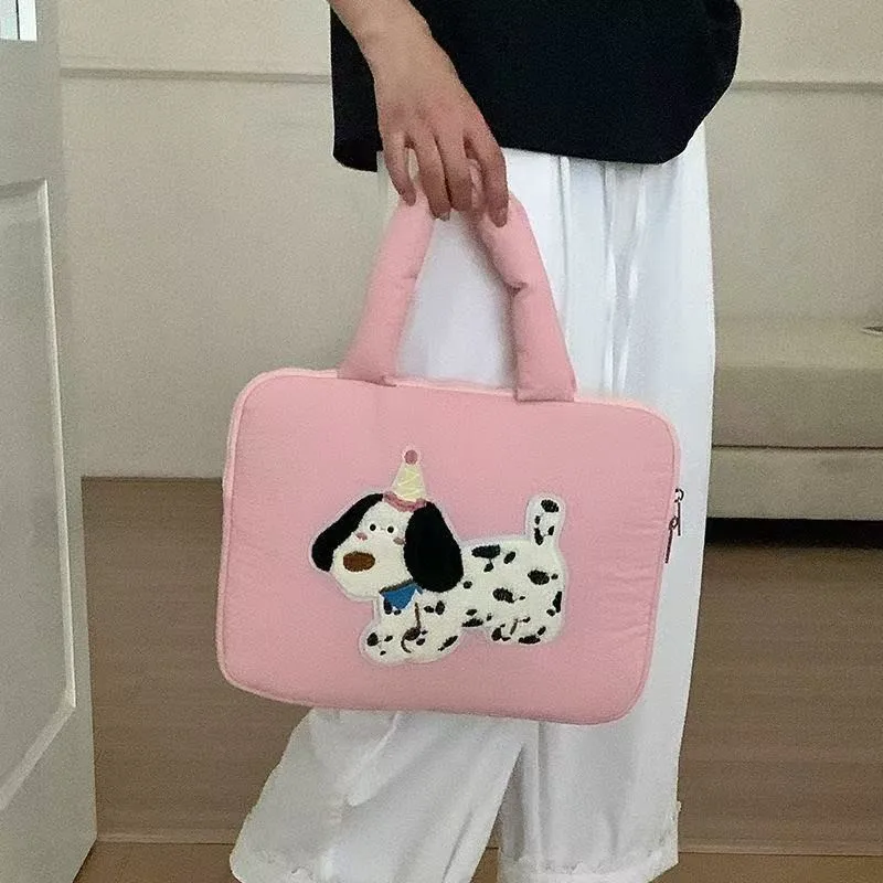 Ins الكورية نمط الكرتون جرو اليد حمل حقيبة لابتوب اللوحي ماك بوك اير 13 حافظة 14 15 16 بوصة كمبيوتر محمول للصدمات المحمولة