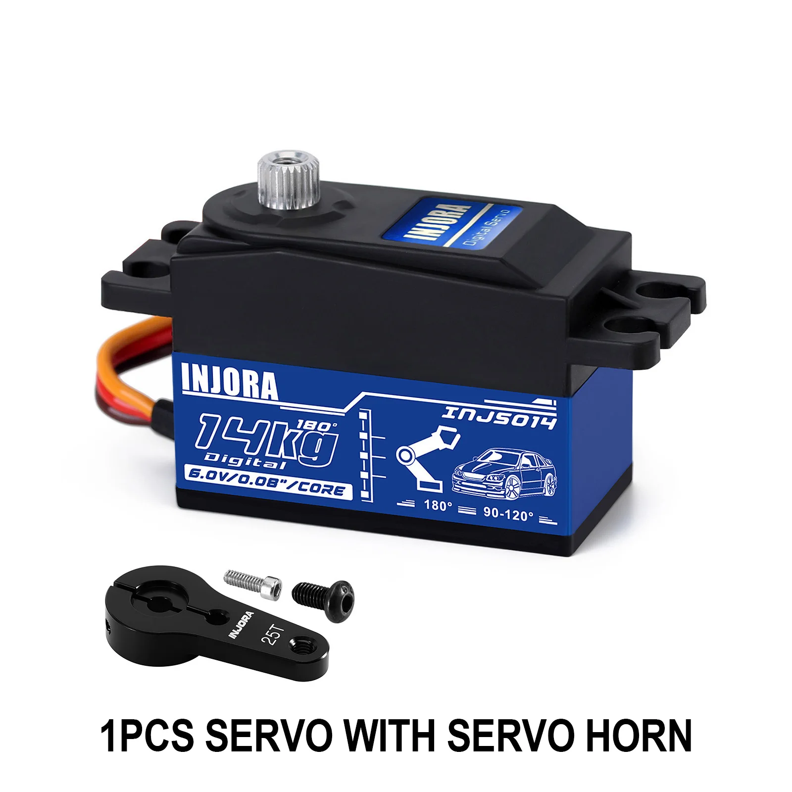 INJORA Metal Gear 14KG INJS014 Digitale Low Profile Servo voor 1/10 RC On-Road Touring Drift Auto Tamiya Kyosho Helikopter Model