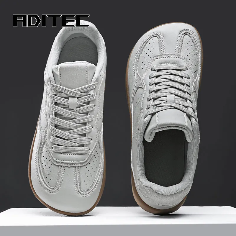 Wide Toe Shoes Unisex Artificial Barefoot Sneakers Casual Lace Up Outdoor Travel Shoes for Women and Men