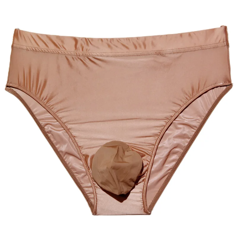 Men Shiny Briefs Bikini Bottoms Silky High Waist Sissy Tights Underpants Oily Large Size Gay Sexy Underwear T pants Thongs - Image 6