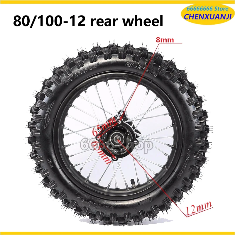 60/100-14 80/100-12 Motorcycle Frontoff-road Tires for Dirt Pit Bike CRF50 XR RFZ125 Front/Rear Wheels Parts