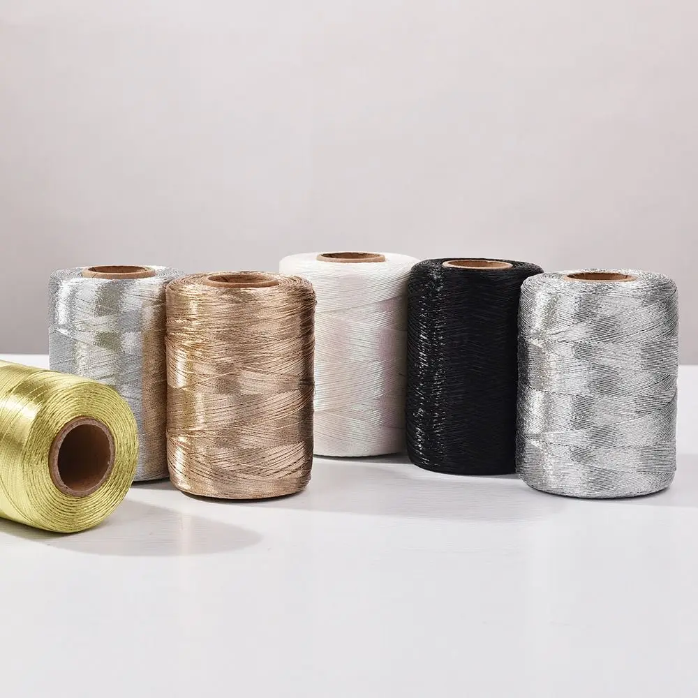 Sparkling Metallic Thread Colourful 1.0mm Glitter Crochet Thread Solid Color Handmade Flash Core Yarn Crochet Accessories