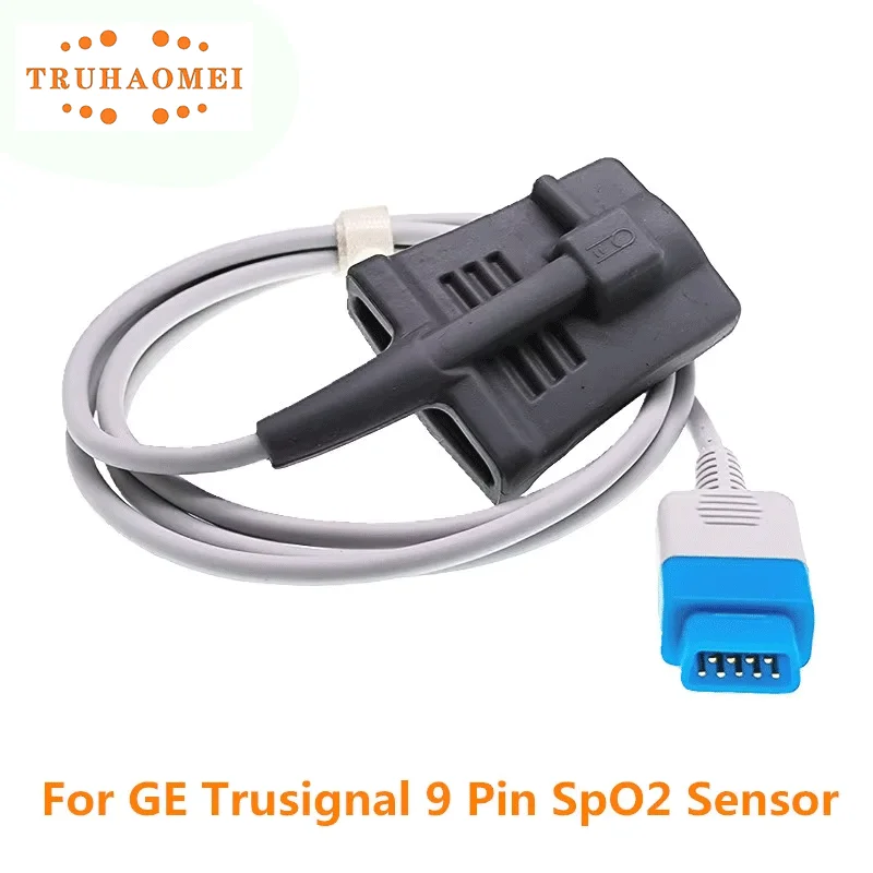 9 Pin SPO2 Sensor with E Series Pulse Oximeter Probe For GE Datex Ohmeda Trusignal OXY-F-UN 0.9 Meter S/5 i4 Modular Monitors