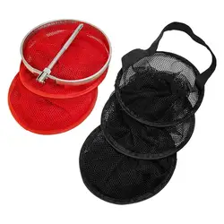 1m Nylon Fish Net Alloy Fish Trap Live Fishing Cage Basket Collapsible Carp Fishing Tool Small Mesh Bag fishing accessories