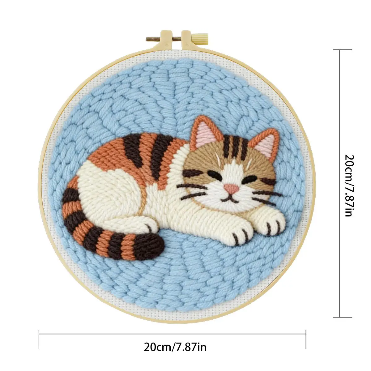 20X20CM/7,87 Zoll Tier - Katze Stanznadel-Stickset, Stickerei, gestrickte Stickerei, DIY handgemachtes Geschenk, Nähkunst – Detail 2