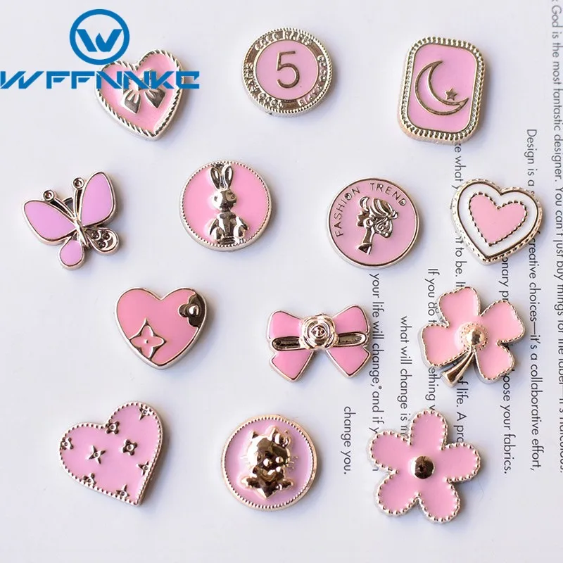 WFFNNKC 10-20Pcs Pink Series Butterfly Flower Flatback Resin Fashion Jewelry Making Accessories DIY Earrings Brooch Crafts Decor