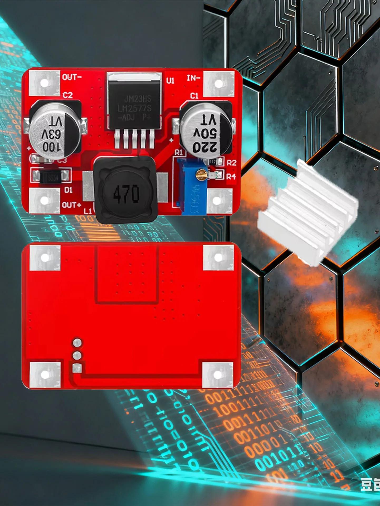 LM2577 3A Boost Converter Module: 3.5-35V Input → 5-56V High-Voltage Output – With Status Indicator