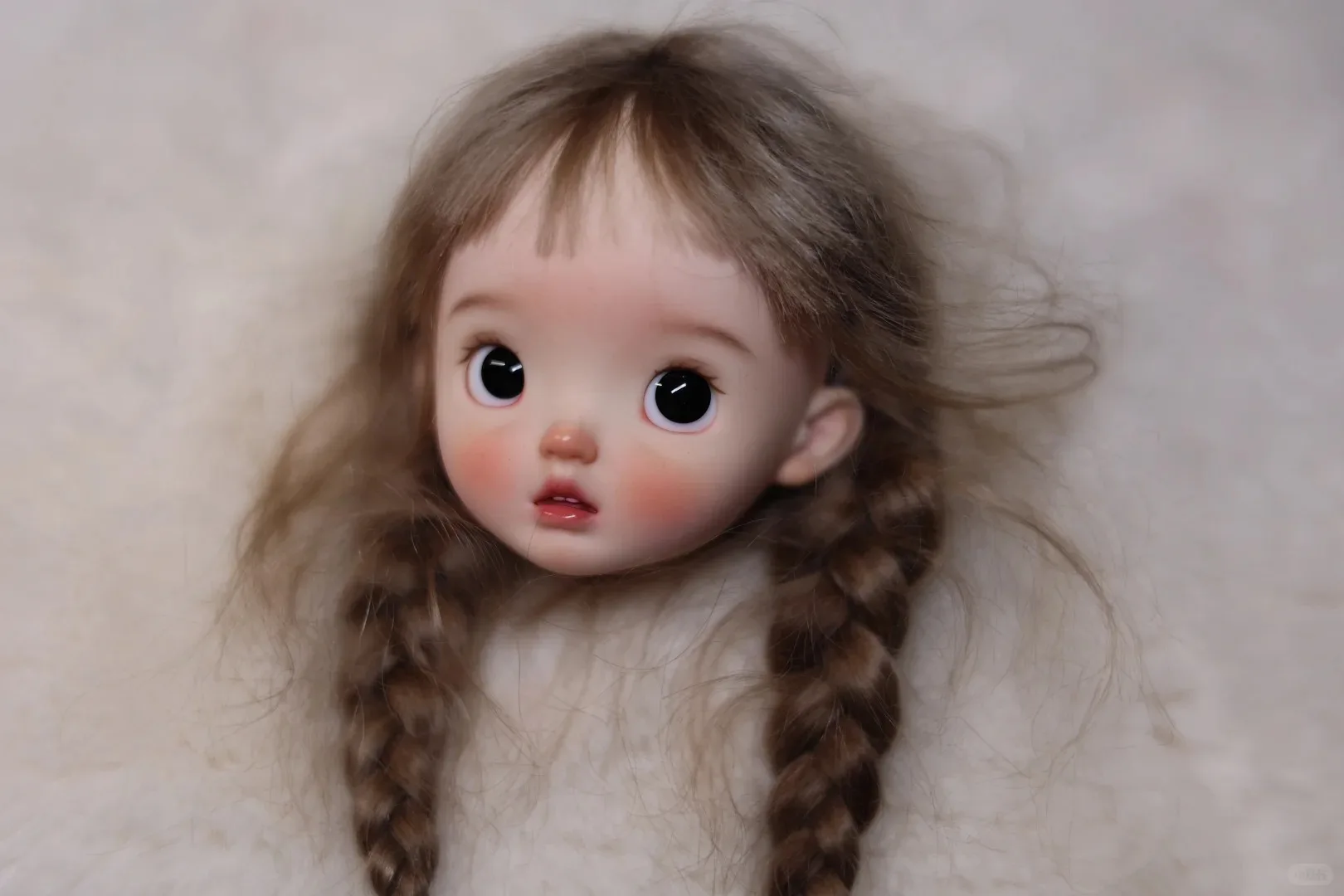 دمية BJD 1/6 نيمو طقم رأس كبير للأطفال راقي لسان من الراتنج يلتصق رأس الفتاة مجرد رأس