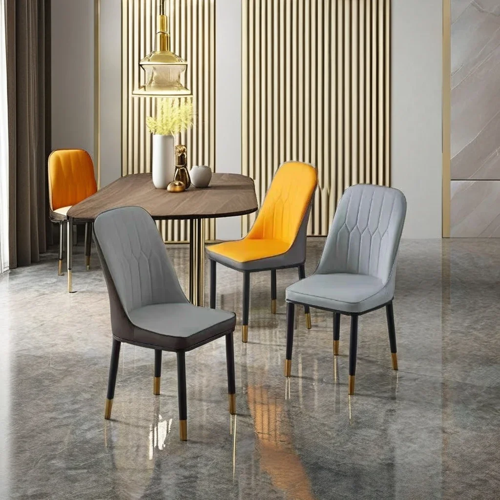 

For Modern Dining Chairs Versatile Home Office Furniture Leather Fabric Metal Restaurant Kitchen Hotel Apartment Villa Park