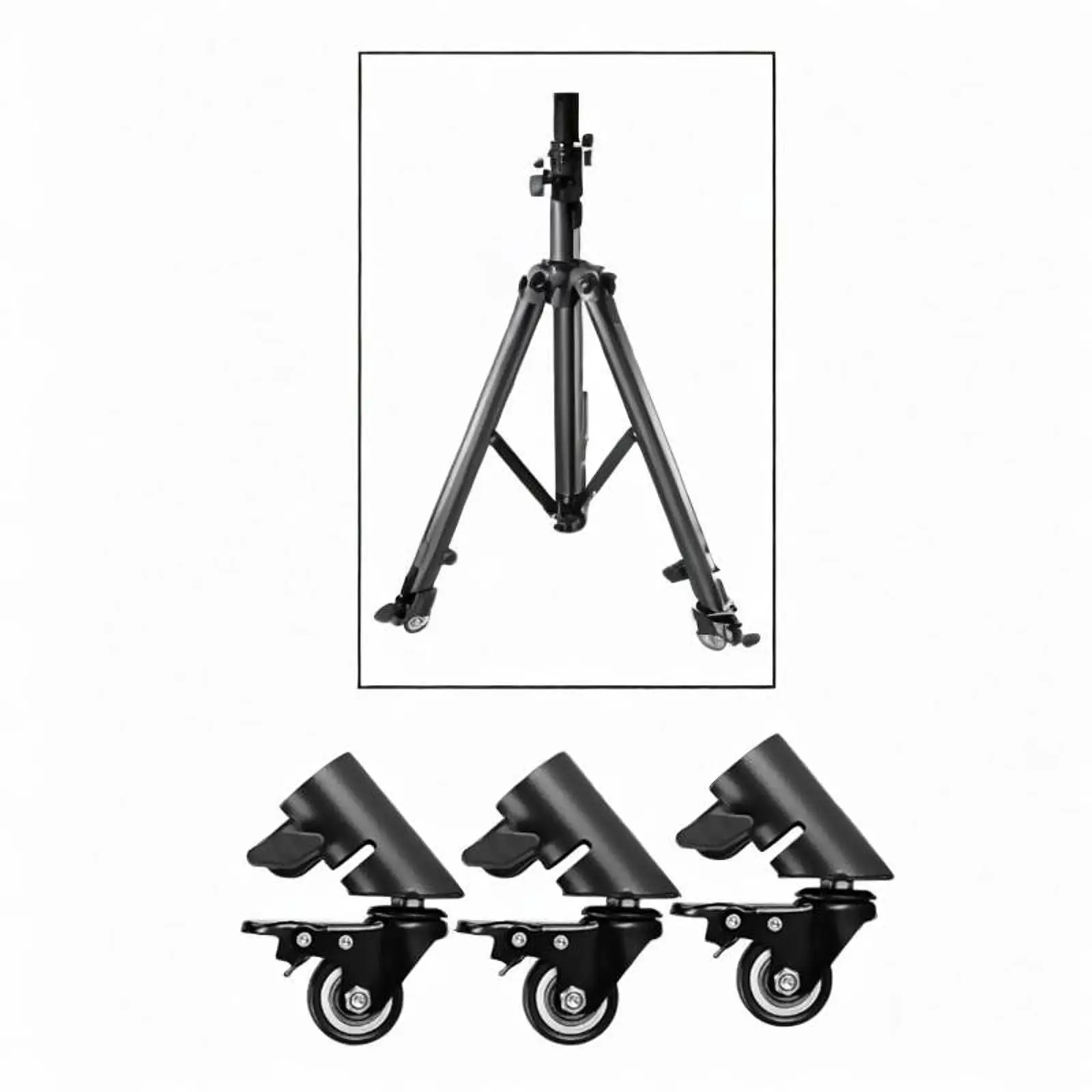

3x Swivel Caster Wheels Set Smooth & Silent Rolling Wheels Kit C Stand Wheels for 35mm/1.38in Pipe Diameter Photography Studio