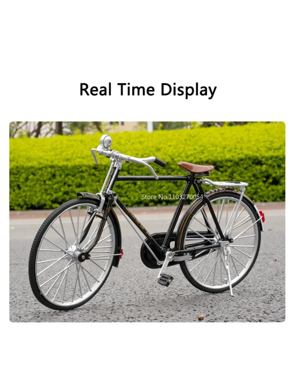 1/6 Vintage Bicycle Toy Model Car Classic Nostalgic Diecasting Toys Alloy Wheel Rubber Tires High Simulation Model Festival Gift