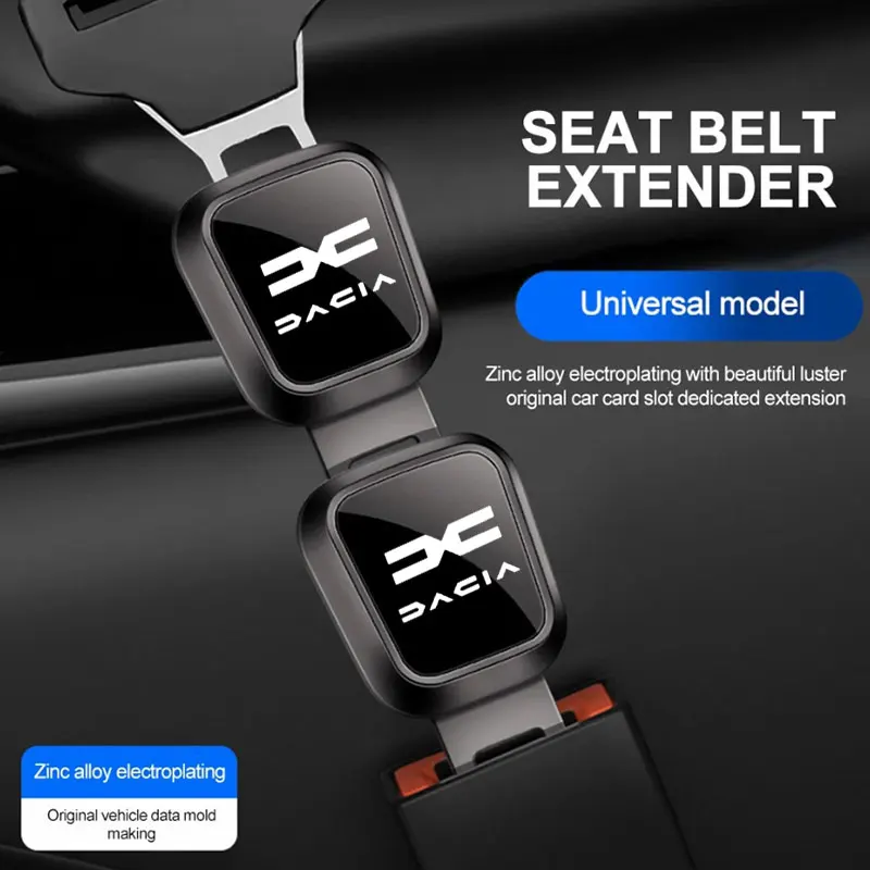 Car Seat Belt Extension Shoulder Straps Extender Button Universal Accessories For Dacia Logo Duster Logan Lodgy Sandero Stepway