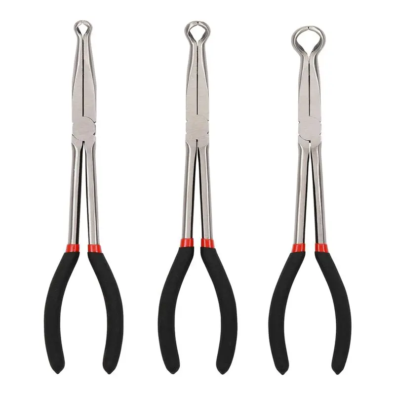 

TFORU-3Pcs 11 Inch Hose Gripper Plier Set Hose Pliers Automotive 6Mm,13Mm,18Mm Dia,Offset Spark Plug Boot Removal Pliers Serrate