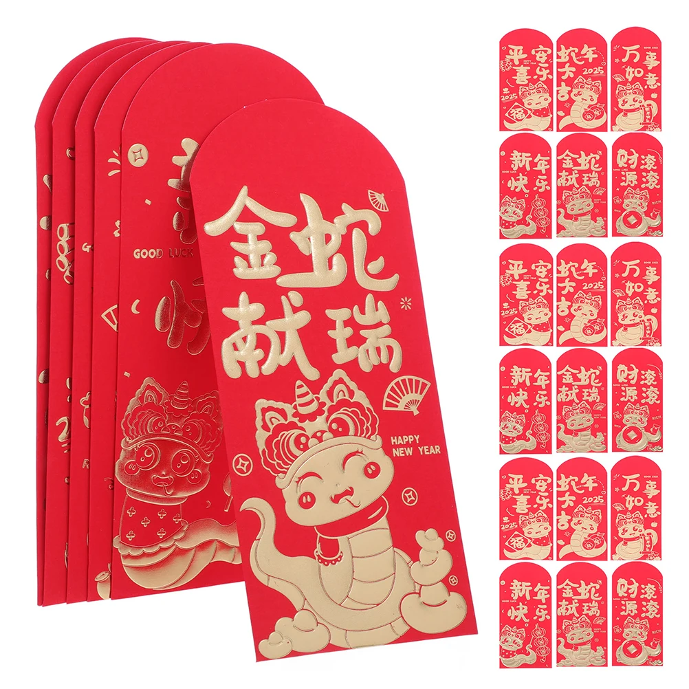 

24pcs Red Envelopes Year of Snake Chinese New Year Wedding Birthday Fortune Bag Vietnamese MoneyEnvelope Spring Festival