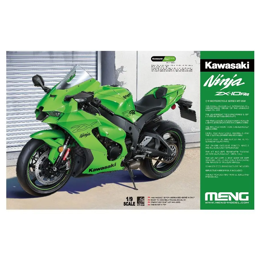 

MENG MT-008 1/9 Kawasaki NINJA ZX-10RR Motorcycle Model Kit—Special Edition
