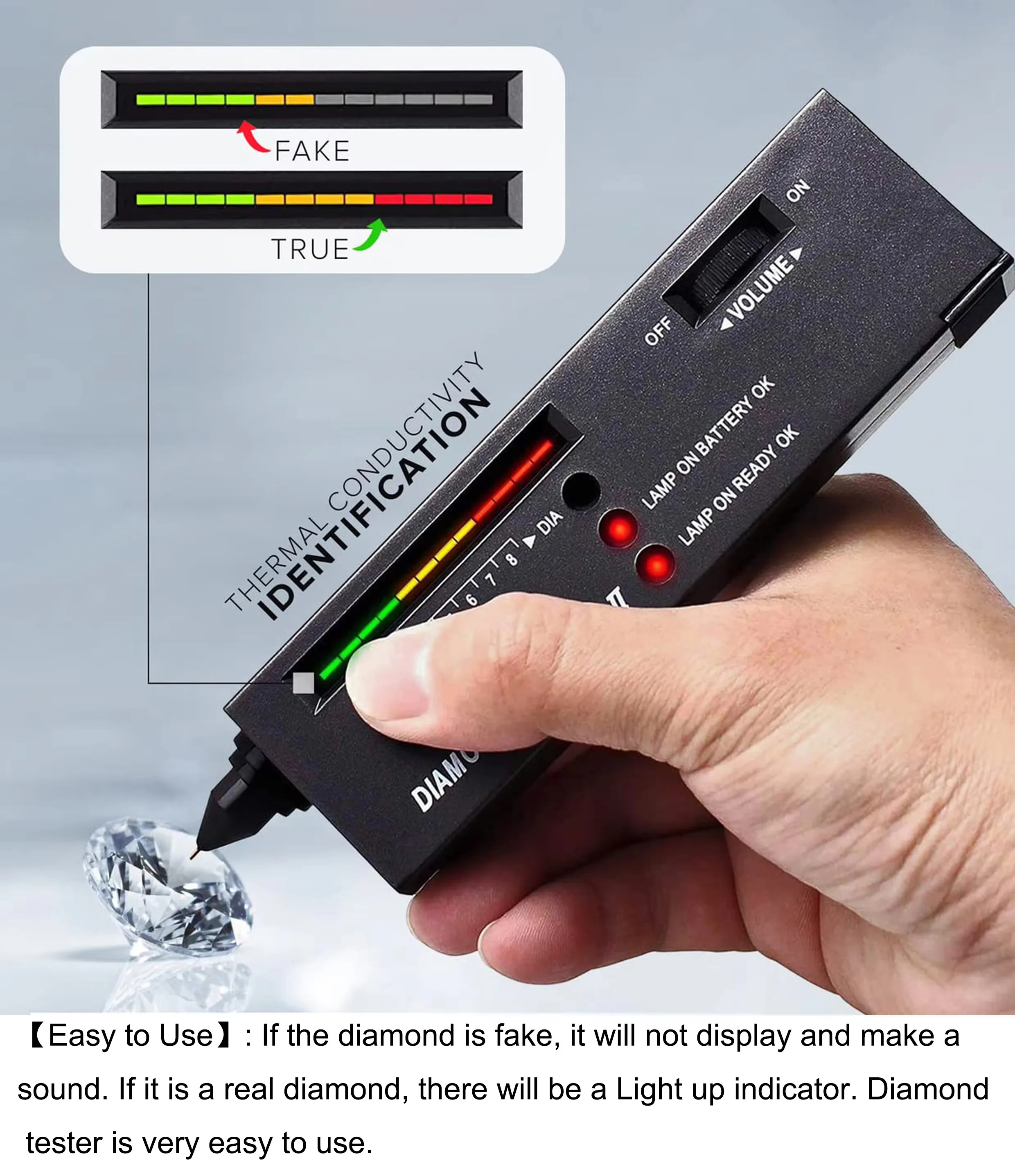 Jewelry Diamond Tester with Leather Case Gemstone Gem Selector II  Portable Pen to Carry High Accuracy Gem Testing Jewelry Tools