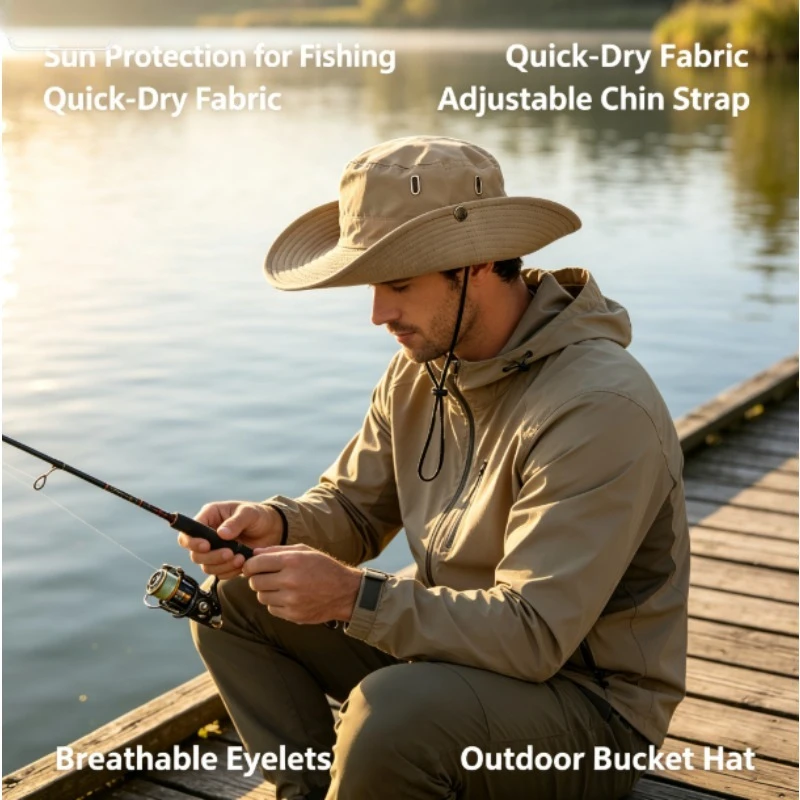 New Arrival Embroidered Bucket Hat for Men Women Outdoor Camping Mountaineering Sun Hat Fishing UV Protection Western Cowboy