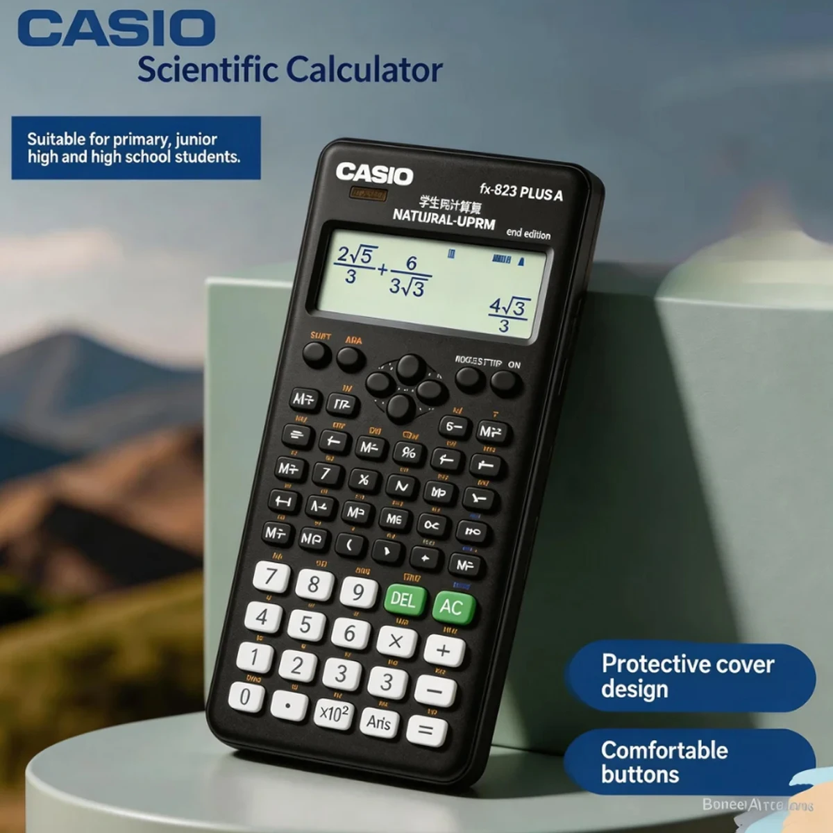 

CASIO Genuine FX-82ES PLUS Scientific Calculator for College Students and Graduate School Exams, High School Physics Competition