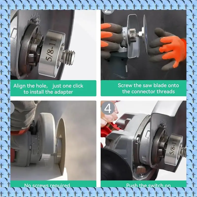 NOCM Grinder Lock To 5/8 Inch-11 Thread, Compatible For XLOCK Angle Grinder Cutting Blade, With 5/8 Inch-11 Flange Lock Nut