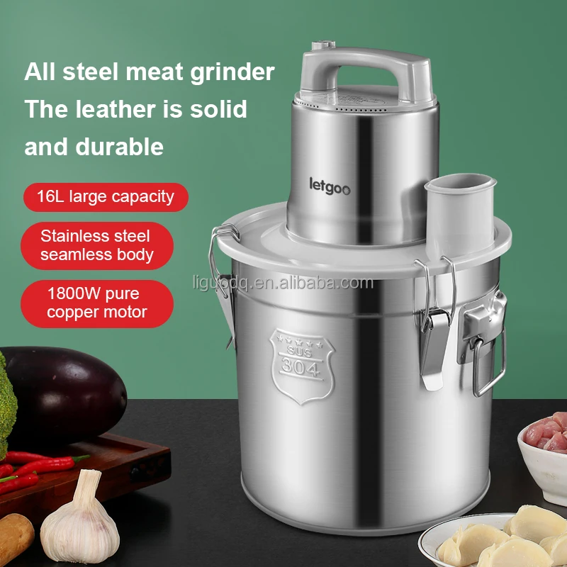 1800W 16l 20l Large Capacity Meat Grinder Electric Chopper Meat Grinder Mincer Commercial Food Processing Machine