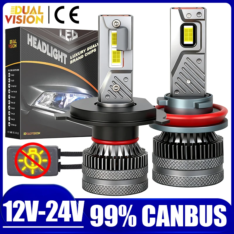 

Dualvision H7 H4 H11 H1 H3 H8 H9 H27 880 881 9005 HB3 9006 HB4 9012 HIR2 Светодиодные автомобильные фары Canbus 6000K Противотуманные фары Грузовик 24 В