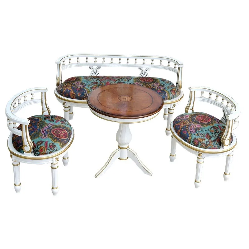 

American single, solid wood sofa chair, balcony leisure chair