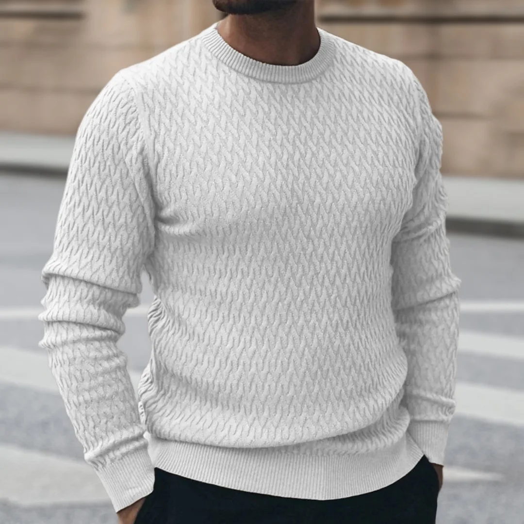

Autumn And Winter New Sweater Men's, Crew Neck Long-sleeved Knitted Slim-fit Jumper Men's Clothing